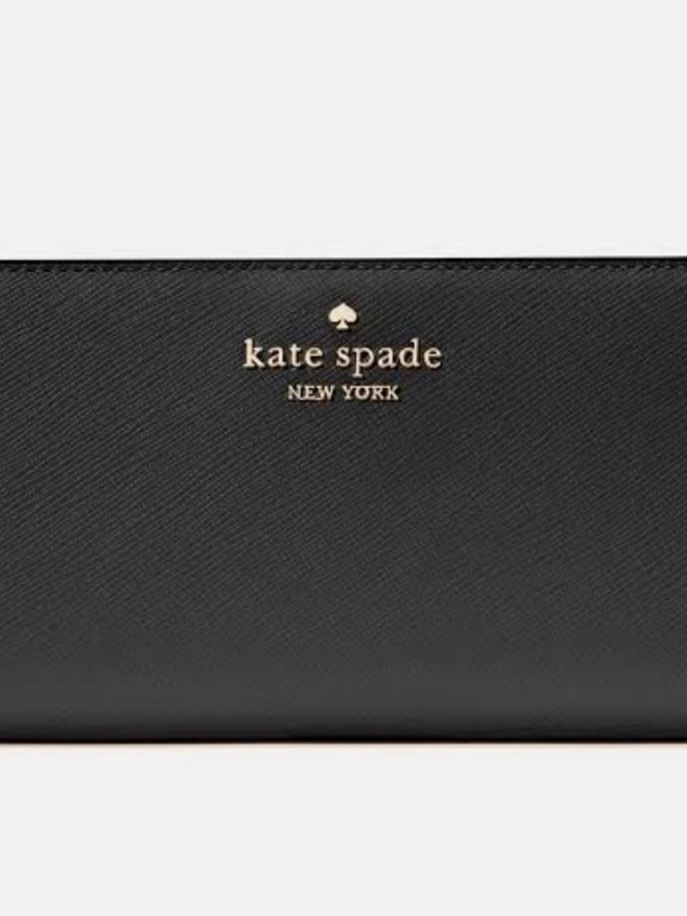 NWT Kate Spade Madison Large Slim Bifold Wallet Black Saffiano Leather KI366